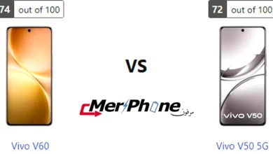 مقارنة انعكاس الضوء على ظهر Vivo V60 و Vivo V50 5G