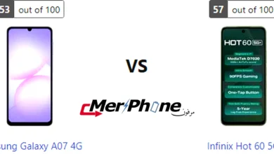 مقارنة خيارات تعديل الصور في Samsung Galaxy A07 4G و Infinix Hot 60 5G