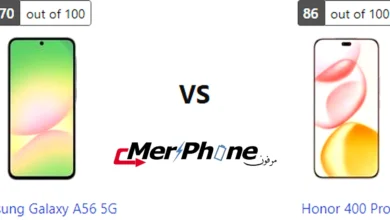 مقارنة شكل الفلاش في Samsung Galaxy A56 5G و Honor 400 Pro