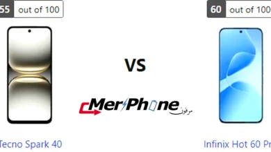 مقارنة زوايا الرؤية في شاشة Tecno Spark 40 و Infinix Hot 60 Pro