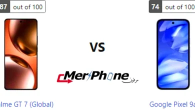 مقارنة دقة التفاصيل في الشاشة بين Realme GT 7 (Global) و Google Pixel 9a