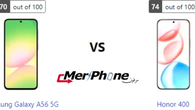 صورة توضح المساحة الخاصة في Samsung Galaxy A56 5G و Honor 400