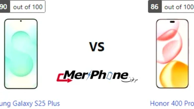 صورة توضح مقارنة المواصفات بين Samsung Galaxy S25 Plus و Honor 400 Pro