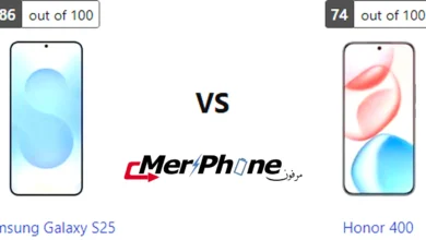 مقارنة شكل السماعات الخارجية في Samsung Galaxy S25 و Honor 400