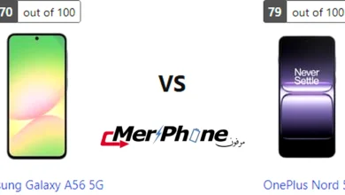 صورة توضح الفرق في حجم البطارية بين Samsung Galaxy A56 5G و OnePlus Nord 5