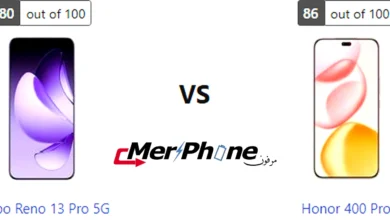 صورة توضح نصوع الألوان في شاشة Oppo Reno 13 Pro 5G و Honor 400 Pro