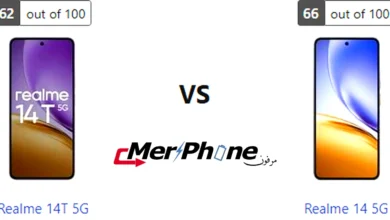 مقارنة تشبع الألوان في الفيديو لـ Realme 14T 5G و Realme 14 5G