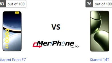 مقارنة شكل الشاشة بين Xiaomi Poco F7 و Xiaomi 14T