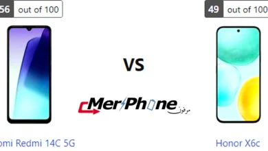 مقارنة زوايا الرؤية في شاشة Xiaomi Redmi 14C 5G و Honor X6c