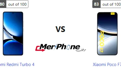 صورة توضح الفرق في حجم البطارية بين Xiaomi Redmi Turbo 4 و Xiaomi Poco F7