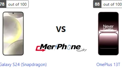 صورة توضح سرعة استجابة الشاشة في Samsung Galaxy S24 (Snapdragon) و OnePlus 13T