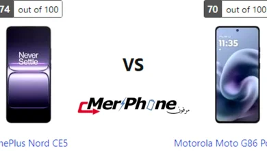 مقارنة شكل الإطار المعدني بين OnePlus Nord CE5 و Motorola Moto G86 Power 5G