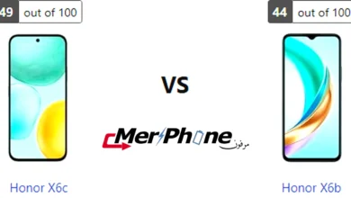 مقارنة شكل الفلاش في Honor X6c و Honor X6b