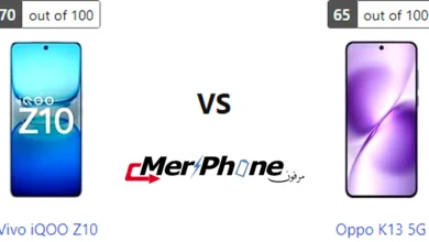 صورة توضح الفرق في حجم البطارية بين Vivo iQOO Z10 و Oppo K13 5G