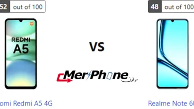 مقارنة نوع منفذ الشحن في Xiaomi Redmi A5 4G و Realme Note 60