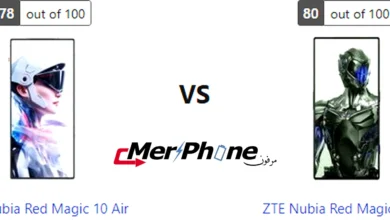 صورة توضح بصمات الأصابع على ظهر ZTE Nubia Red Magic 10 Air و ZTE Nubia Red Magic 9 Pro