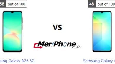 مقارنة ترتيب الأيقونات في Samsung Galaxy A26 5G و Samsung Galaxy A06