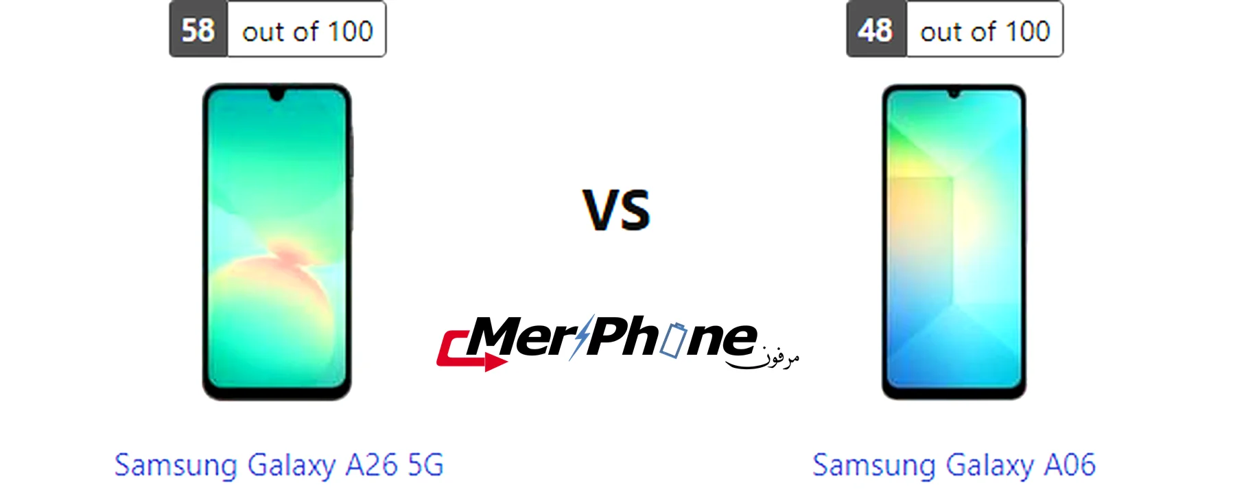 مقارنة ترتيب الأيقونات في Samsung Galaxy A26 5G و Samsung Galaxy A06