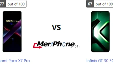 مقارنة شكل السماعات الخارجية في Xiaomi Poco X7 Pro و Infinix GT 30 5G