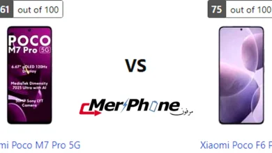 صورة توضح حجم النوتش في Xiaomi Poco M7 Pro 5G و Xiaomi Poco F6 Pro