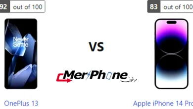 صورة توضح مركز التحكم في OnePlus 13 و Apple iPhone 14 Pro Max