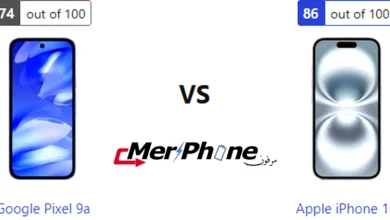 مقارنة زوايا الرؤية في شاشة Google Pixel 9a و Apple iPhone 16