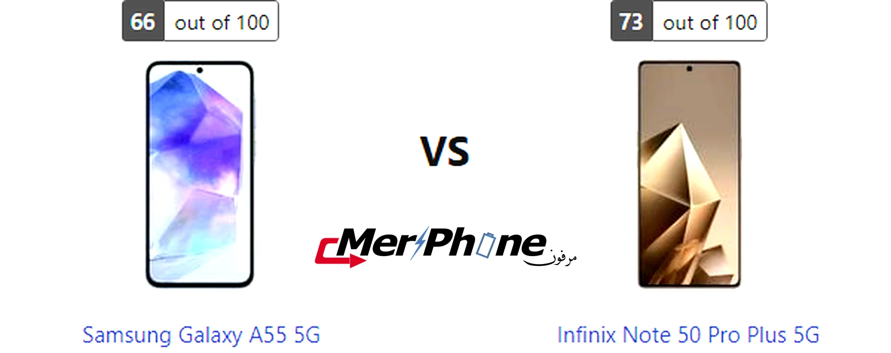 مقارنة ترتيب الأيقونات في Samsung Galaxy A55 5G و Infinix Note 50 Pro Plus 5G