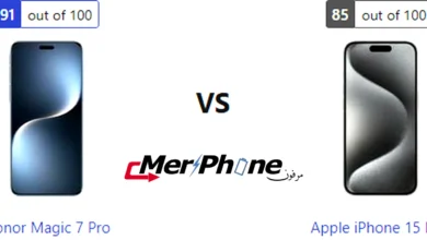 صورة توضح سرعة استجابة الشاشة في Honor Magic 7 Pro و Apple iPhone 15 Pro