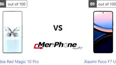 صورة توضح بصمات الأصابع على ظهر ZTE Nubia Red Magic 10 Pro و Xiaomi Poco F7 Ultra