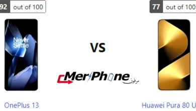 مقارنة شكل الشاشة بين OnePlus 13 و Huawei Pura 80 Ultra