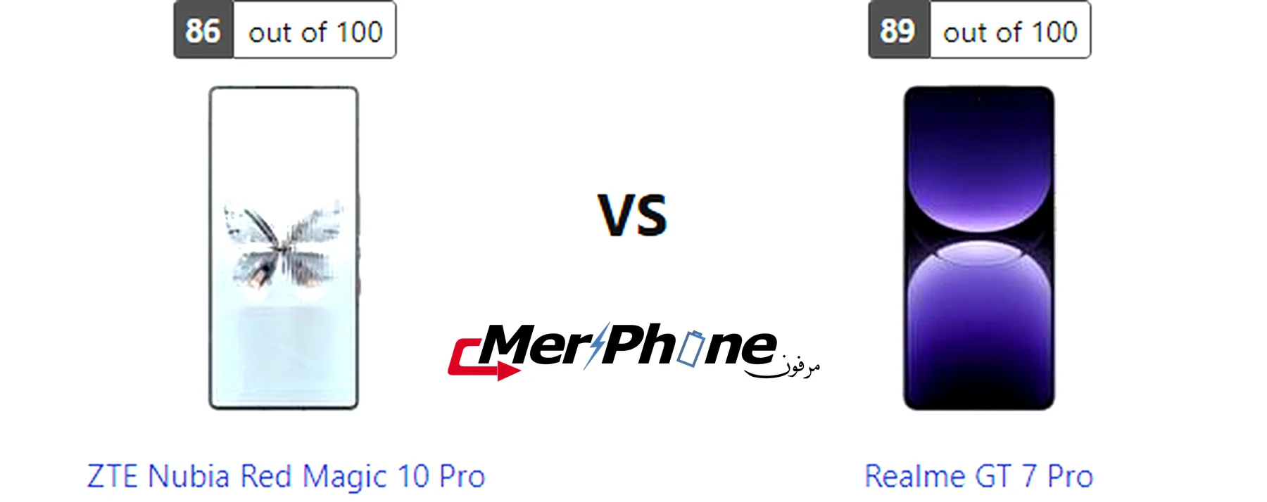 صورة تستعرض ألوان ZTE Nubia Red Magic 10 Pro و Realme GT 7 Pro