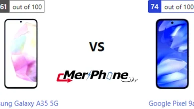صورة توضح الفلاتر المتاحة في Samsung Galaxy A35 5G و Google Pixel 9a