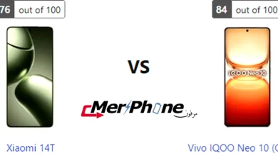 صورة توضح الفرق في حجم البطارية بين Xiaomi 14T و Vivo IQOO Neo 10 (Global)