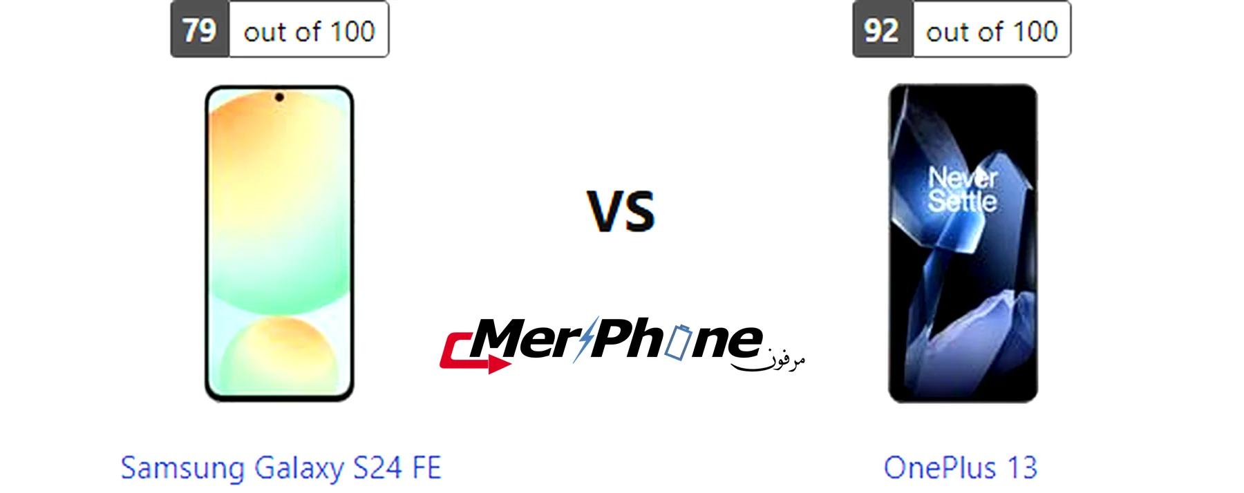 صورة توضح شعار الشركة على Samsung Galaxy S24 FE و OnePlus 13