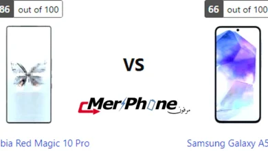 صورة توضح دعم الذاكرة الخارجية في ZTE Nubia Red Magic 10 Pro و Samsung Galaxy A55 5G