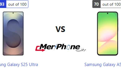 مقارنة لقطة الشاشة المطولة في Samsung Galaxy S25 Ultra و Samsung Galaxy A56 5G