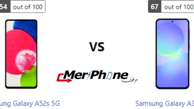 لقطة جانبية توضح سمك Samsung Galaxy A52s 5G مقارنة بـ Samsung Galaxy A36 5G