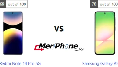 صورة توضح مركز التحكم في Xiaomi Redmi Note 14 Pro 5G و Samsung Galaxy A56 5G