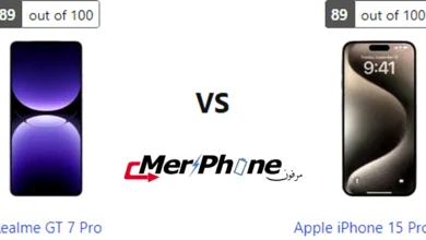 صورة تستعرض ألوان Realme GT 7 Pro و Apple iPhone 15 Pro Max