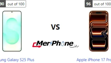 صورة تستعرض ألوان Samsung Galaxy S25 Plus و Apple iPhone 17 Pro Max