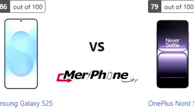 مقارنة زوايا الرؤية في شاشة Samsung Galaxy S25 و OnePlus Nord 5