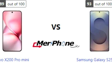 صورة توضح الفروق في التصميم الخارجي لـ Vivo X200 Pro mini و Samsung Galaxy S25 Ultra