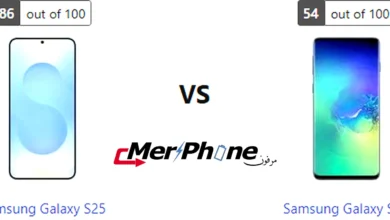 صورة توضح بصمات الأصابع على ظهر Samsung Galaxy S25 و Samsung Galaxy S10