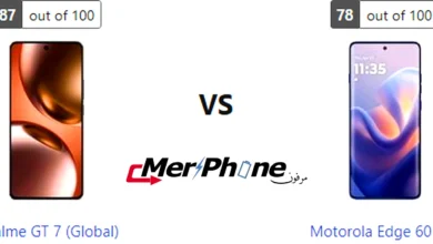 صورة توضح الفروق في التصميم الخارجي لـ Realme GT 7 (Global) و Motorola Edge 60 Pro
