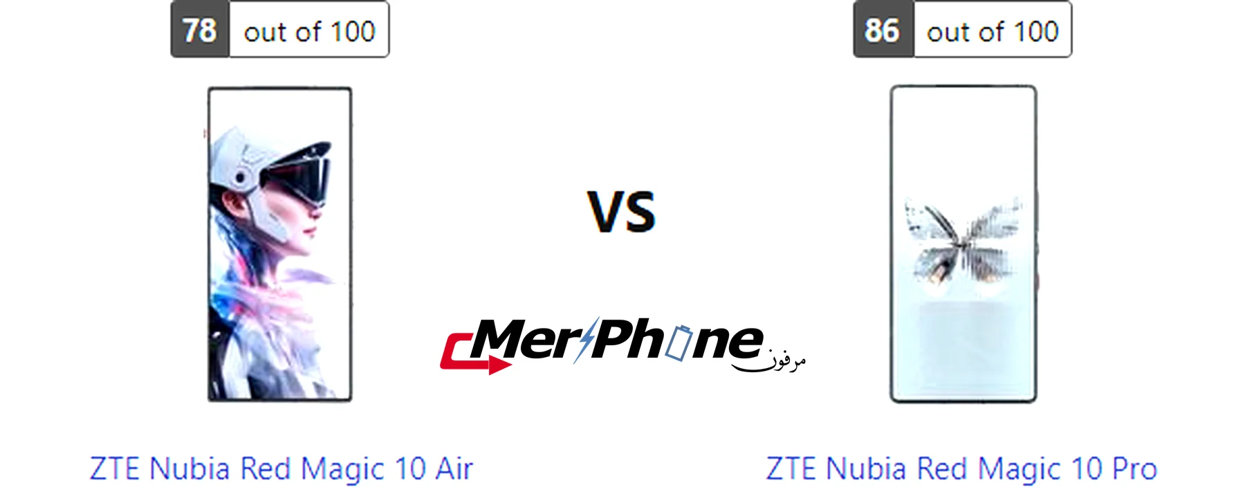 مقارنة القوائم والإعدادات في ZTE Nubia Red Magic 10 Air و ZTE Nubia Red Magic 10 Pro