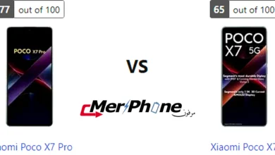 صورة توضح الفرق في حجم البطارية بين Xiaomi Poco X7 Pro و Xiaomi Poco X7