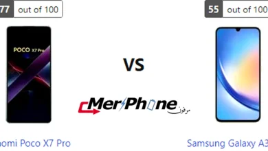 مقارنة شكل الإطار المعدني بين Xiaomi Poco X7 Pro و Samsung Galaxy A34 5G