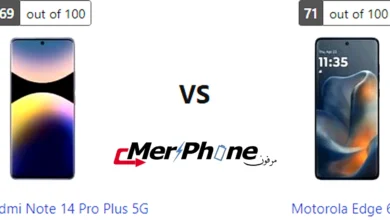 لقطة جانبية توضح سمك Xiaomi Redmi Note 14 Pro Plus 5G مقارنة بـ Motorola Edge 60