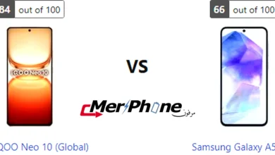 صورة توضح المساحة الخاصة في Vivo IQOO Neo 10 (Global) و Samsung Galaxy A55 5G
