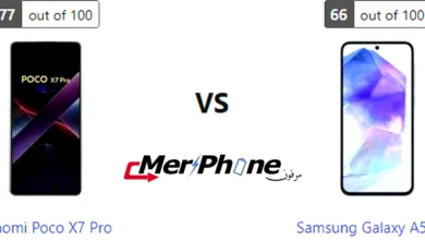 مقارنة القوائم والإعدادات في Xiaomi Poco X7 Pro و Samsung Galaxy A55 5G